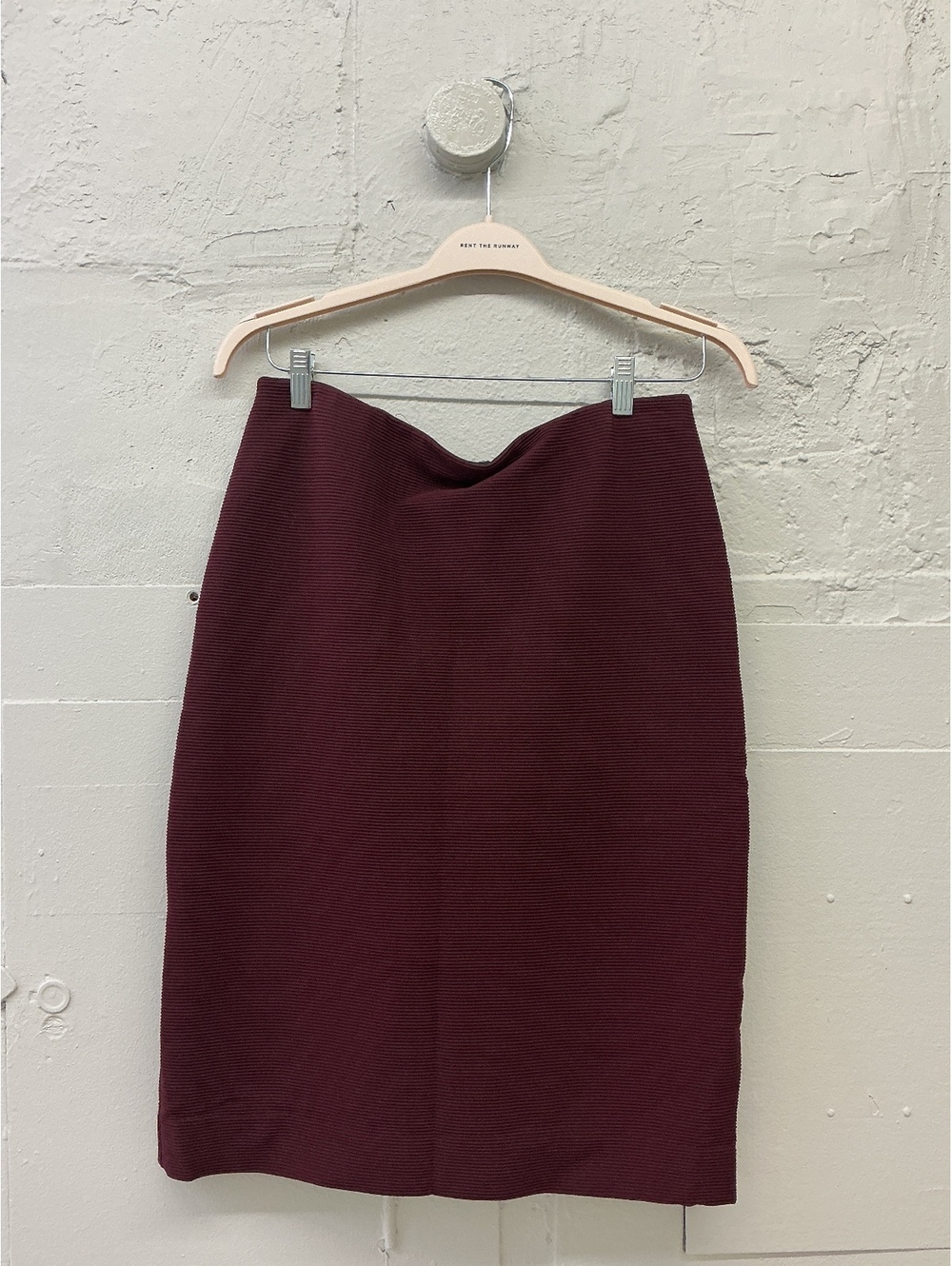Nanette Lepore Burgundy Ribbed Pencil Skirt Size 12